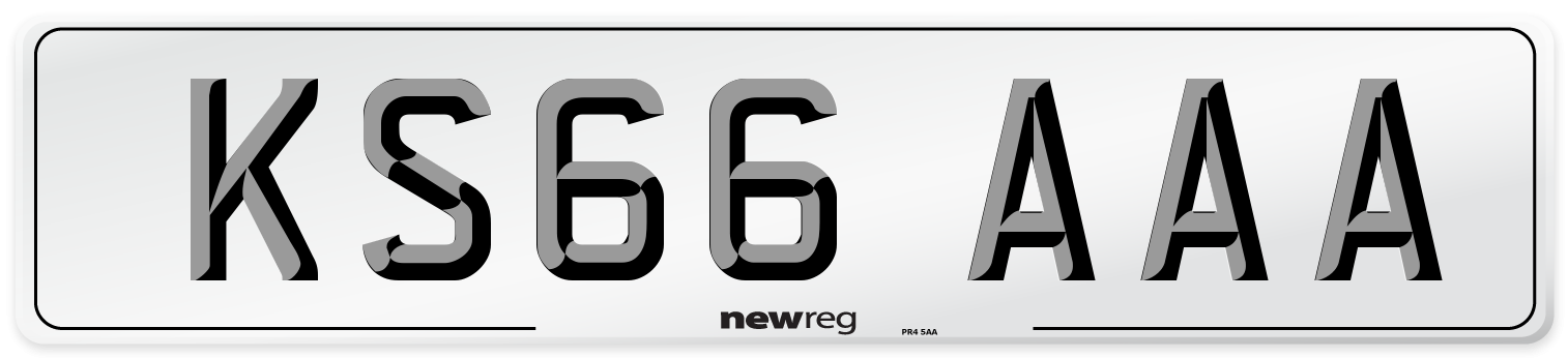 KS66 AAA Number Plate from New Reg